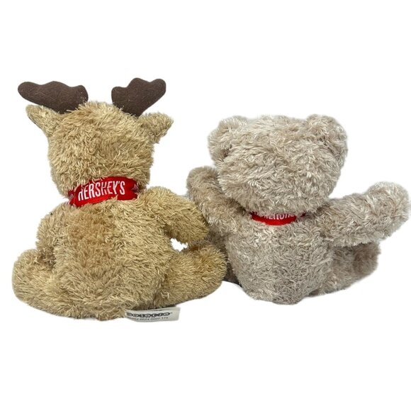 Galerie Hershey Plush Bear Moose Chocolate Promo Gift 7 Inch Red Logo Ribbon - Picture 8 of 14
